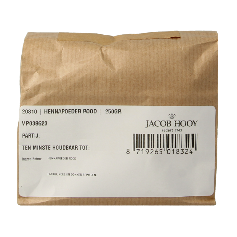 Jacob Hooy Hennapoeder rood 250 Gram