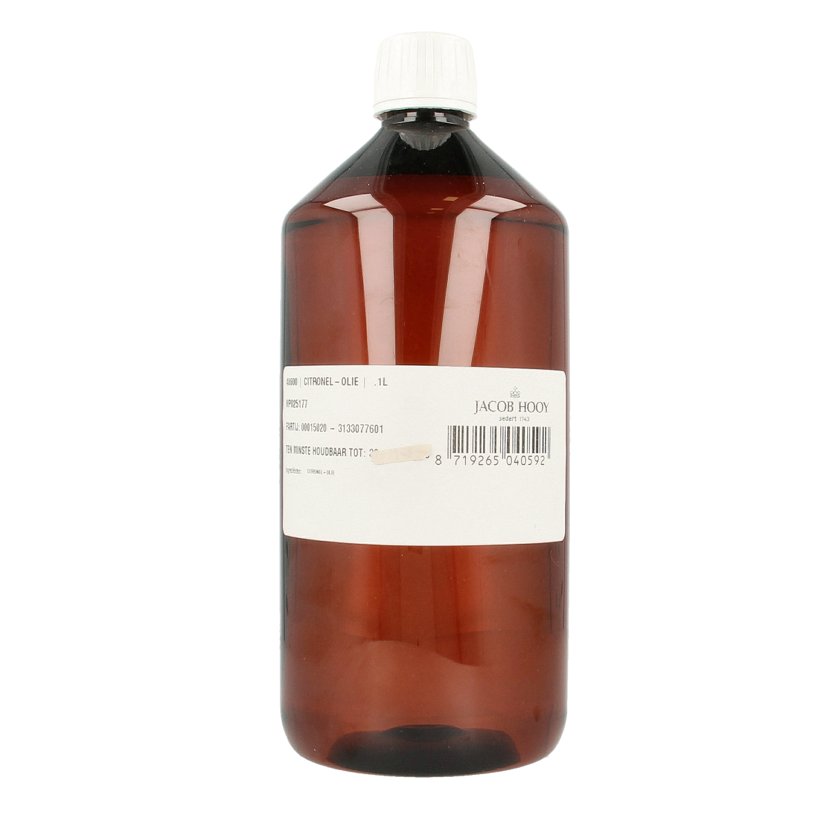 Jacob Hooy Citronelolie (citronella)  1.00 Liter