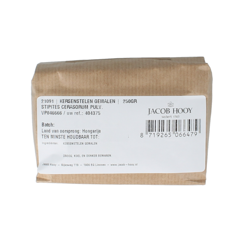 Jacob Hooy Kersenstelen gemalen 250 Gram