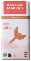 Chocolatemakers Awajun 52% donkere melk fairtrade bio 80.00 Gram