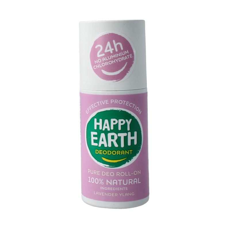 Happy Earth Pure deodorant roll-on lavender ylang 75 Milliliter