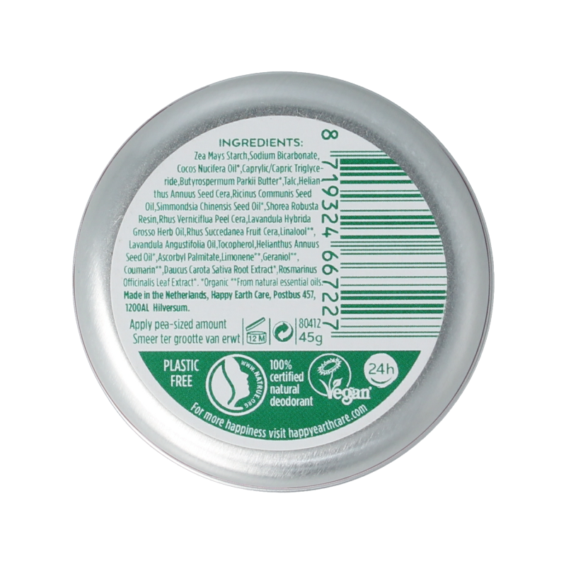 Happy Earth Pure deodorant balm lavender 45 Gram