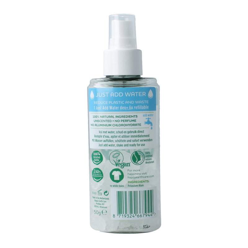 Happy Earth Natuurlijke just add water unscented spray 50 Gram