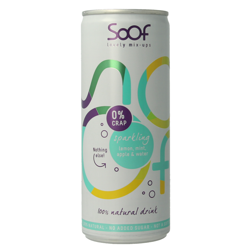 Soof Drinks Sparkling citroen munt & appel 250 Milliliter
