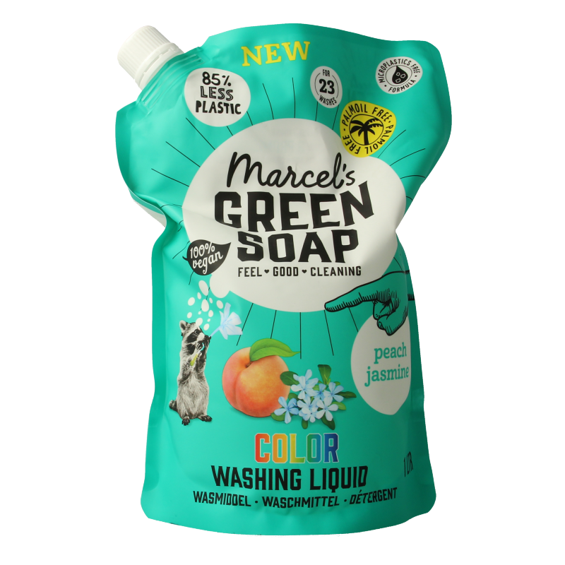 Marcel's Green Soap Wasmiddel kleur perzik & jasmijn 1 Liter