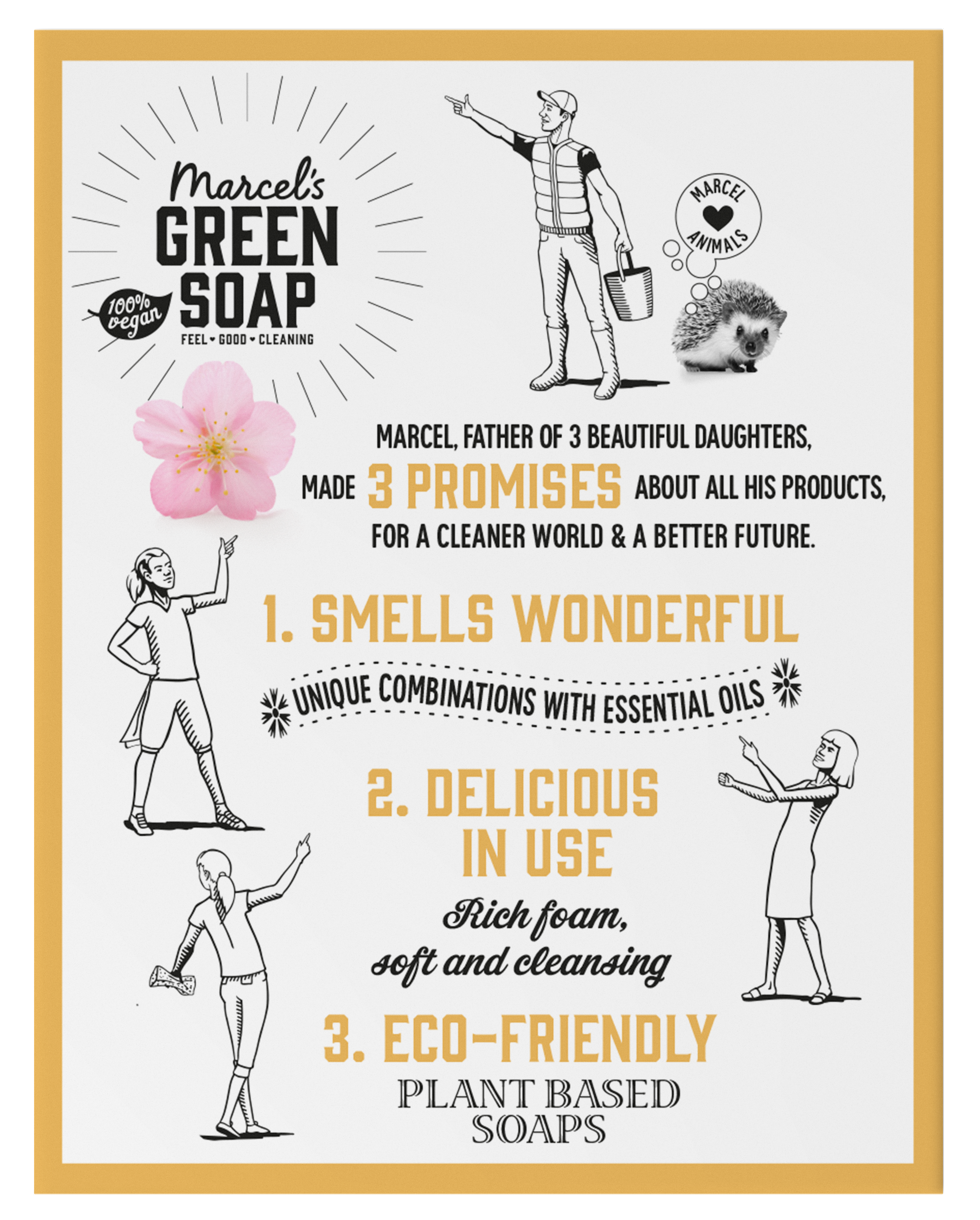Marcel's Green Soap Shampoo bar vanille & kersenbloesem 90 Gram