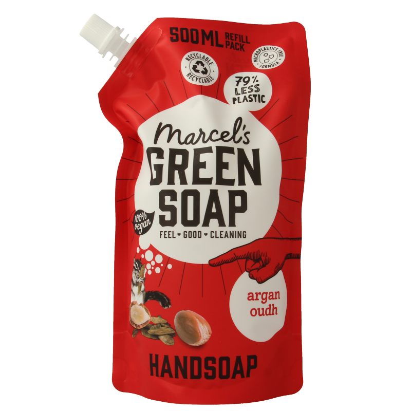 Marcel's Green Soap Handzeep argan & oudh navul  500 Milliliter