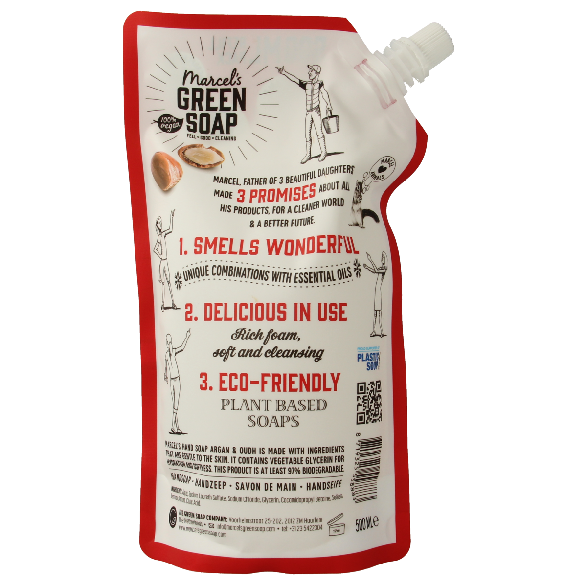 Marcel's Green Soap Handzeep argan & oudh navul  500.00 Milliliter
