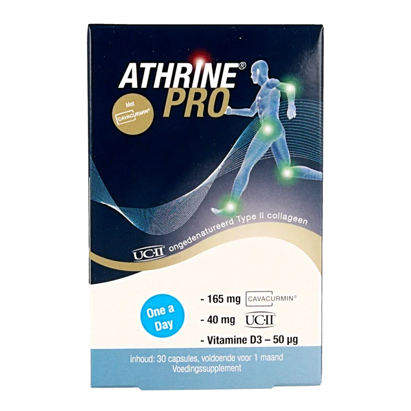 Athrine PRO - UC-II Cavacurmin en Vitamine D3  30 Capsules