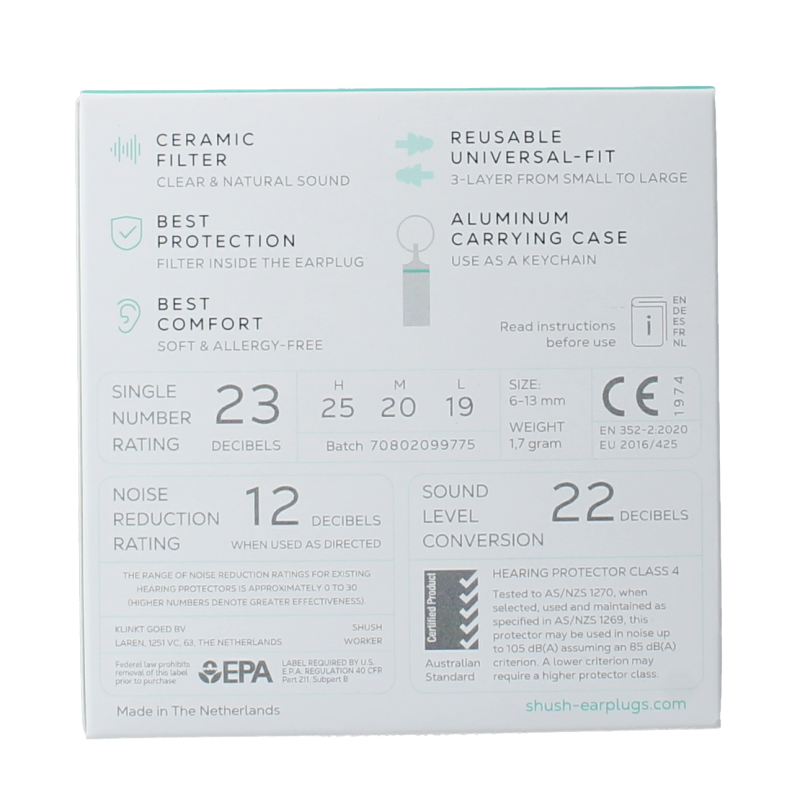 Shush Werk oordoppen 1 Paar