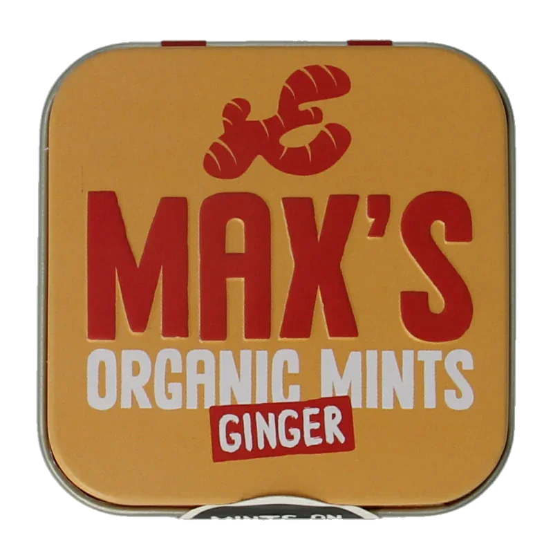 Max mints Ginger blikje vierkant bio 35 Gram