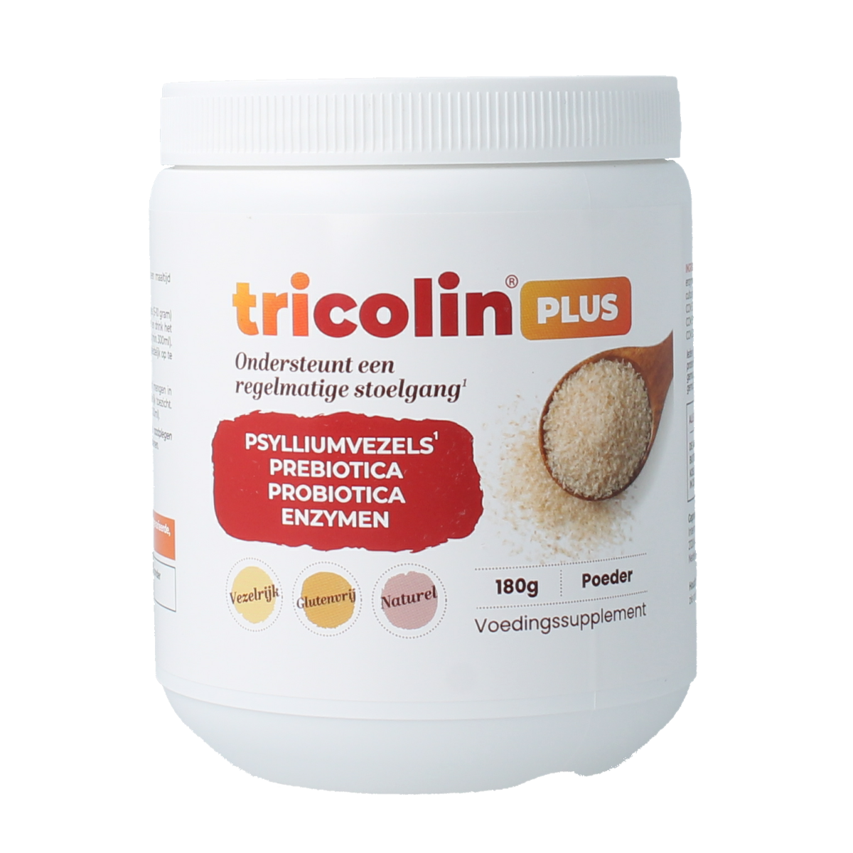Tricolin  Plus psylliumvezels, pre- & probiotica, enzymen 180.00 Gram