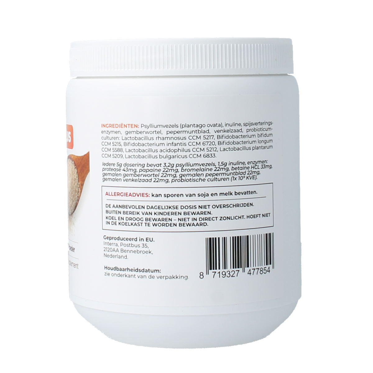 Tricolin  Plus psylliumvezels, pre- & probiotica, enzymen 180.00 Gram
