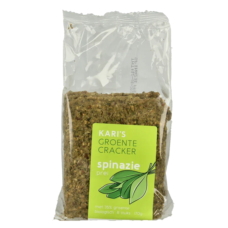 Kari's Crackers  Groentecracker spinazie prei bio 170 Gram