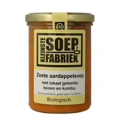 Kleinstesoepfabriek Zoete aardappelsoep met lokale bonen en kombu bio 400.00 Milliliter