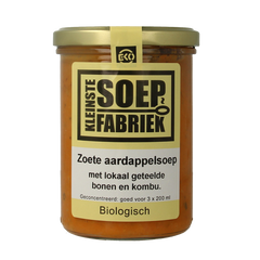 Kleinstesoepfabriek Zoete aardappelsoep met lokale bonen en kombu bio 400 Milliliter