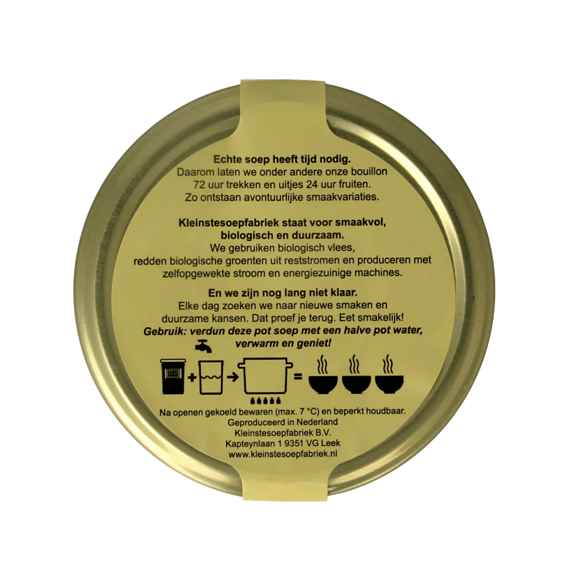 Kleinstesoepfabriek Zoete aardappelsoep met lokale bonen en kombu bio 400 Milliliter