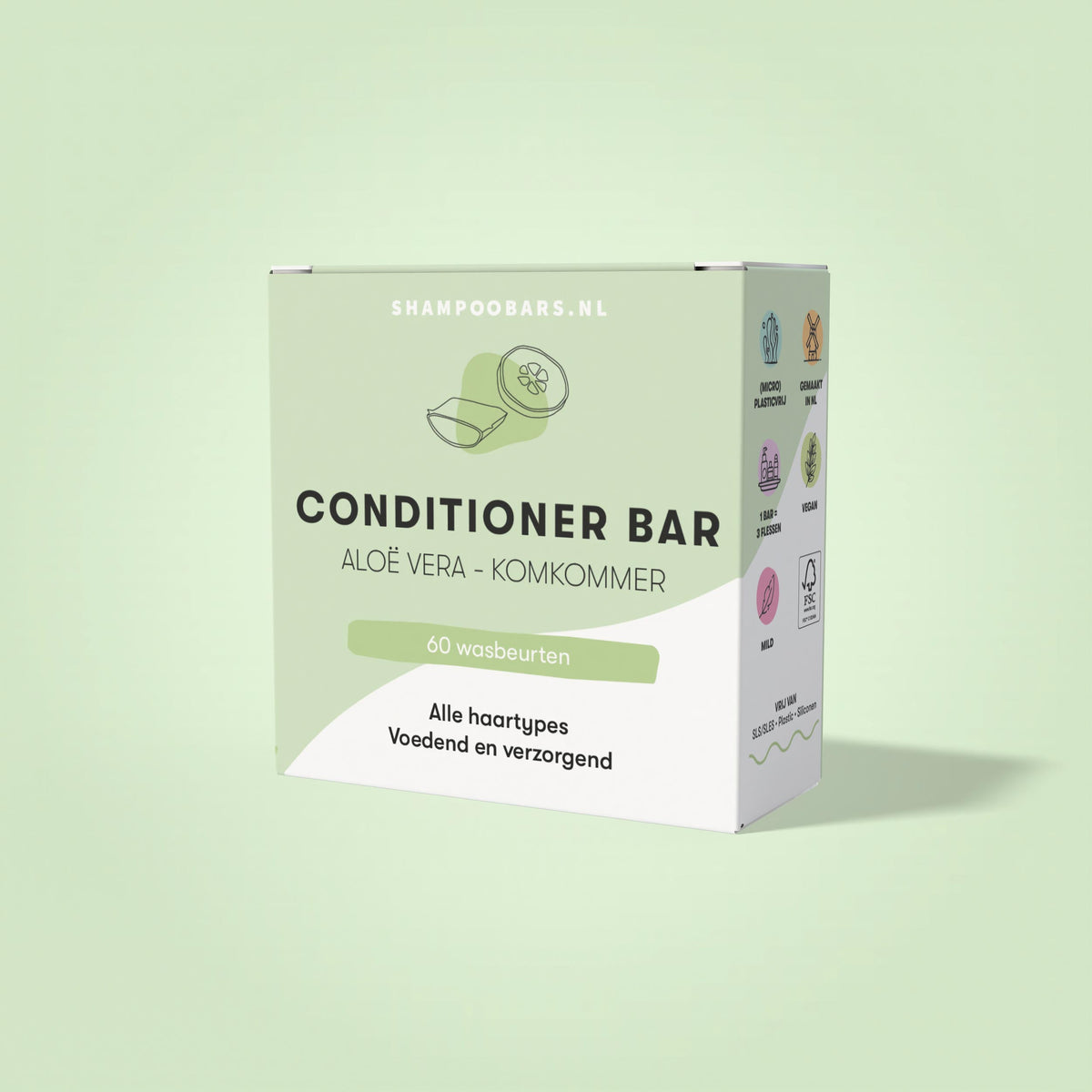 Shampoobars Conditioner bar aloe vera & komkommer 45 Gram