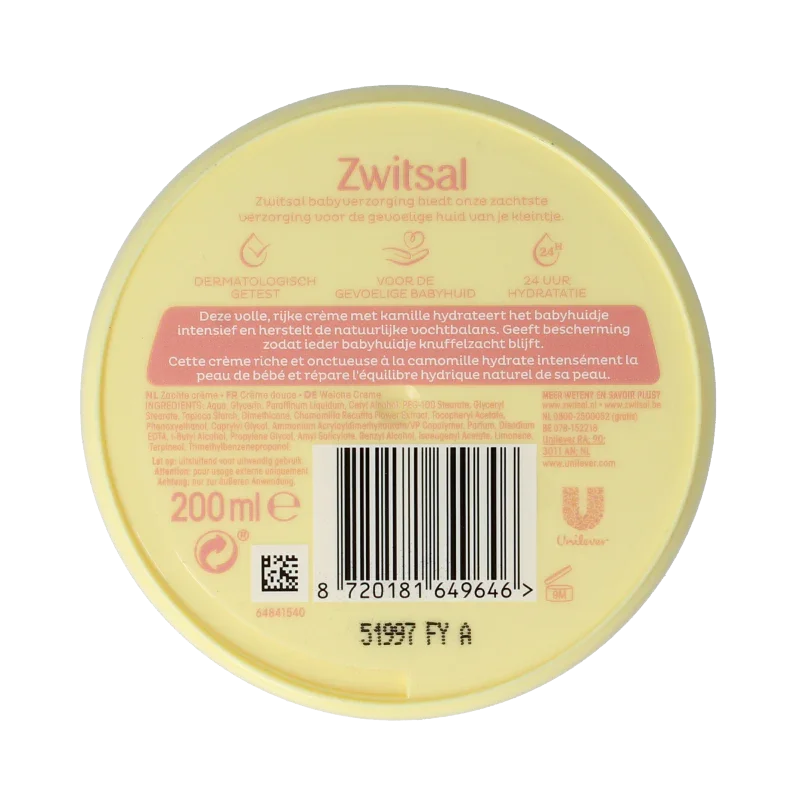 Zwitsal Zachte creme pot 200 Milliliter