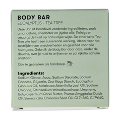 Shampoobars Body bar eucalyptus & tea tree 60 Gram