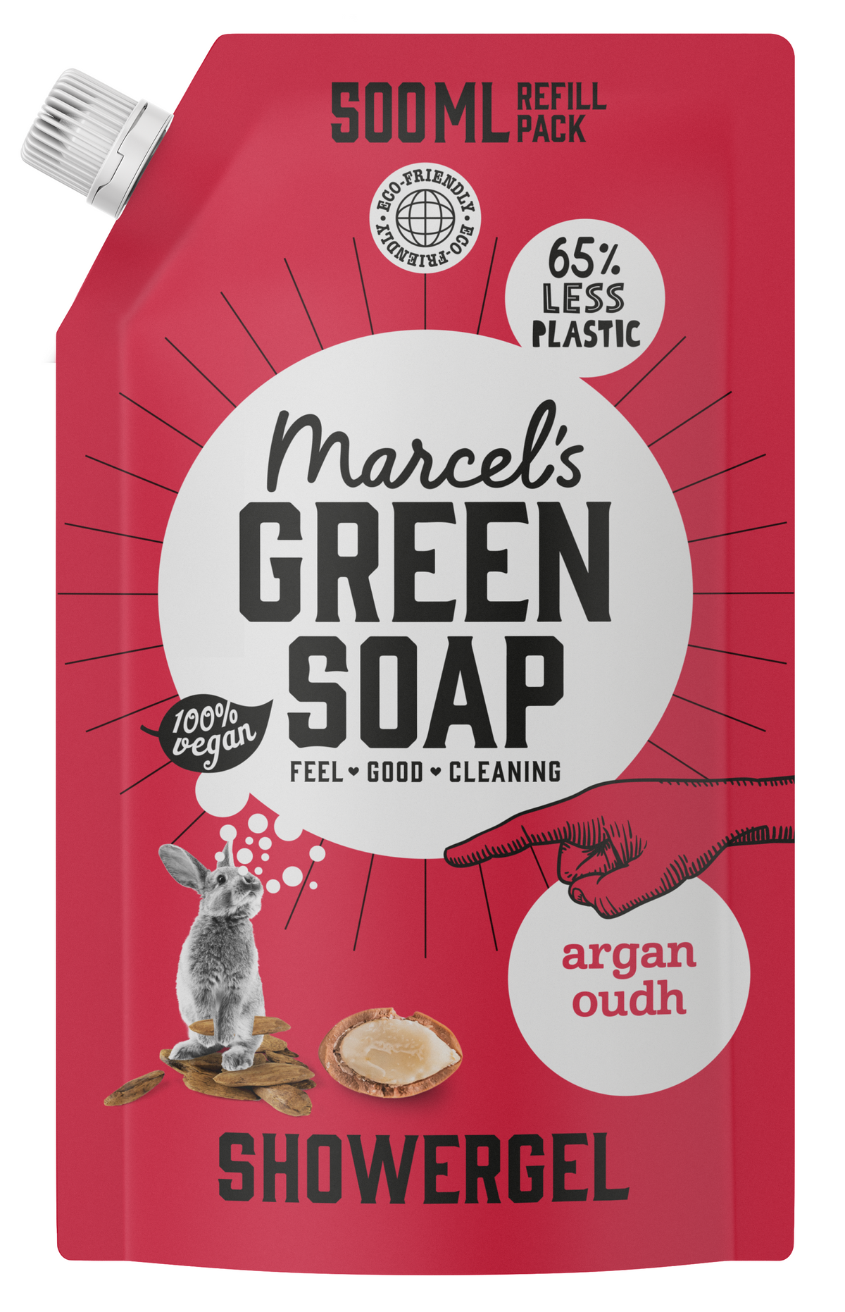 Marcel's Green Soap Showergel argan & oudh navulling 500 Milliliter