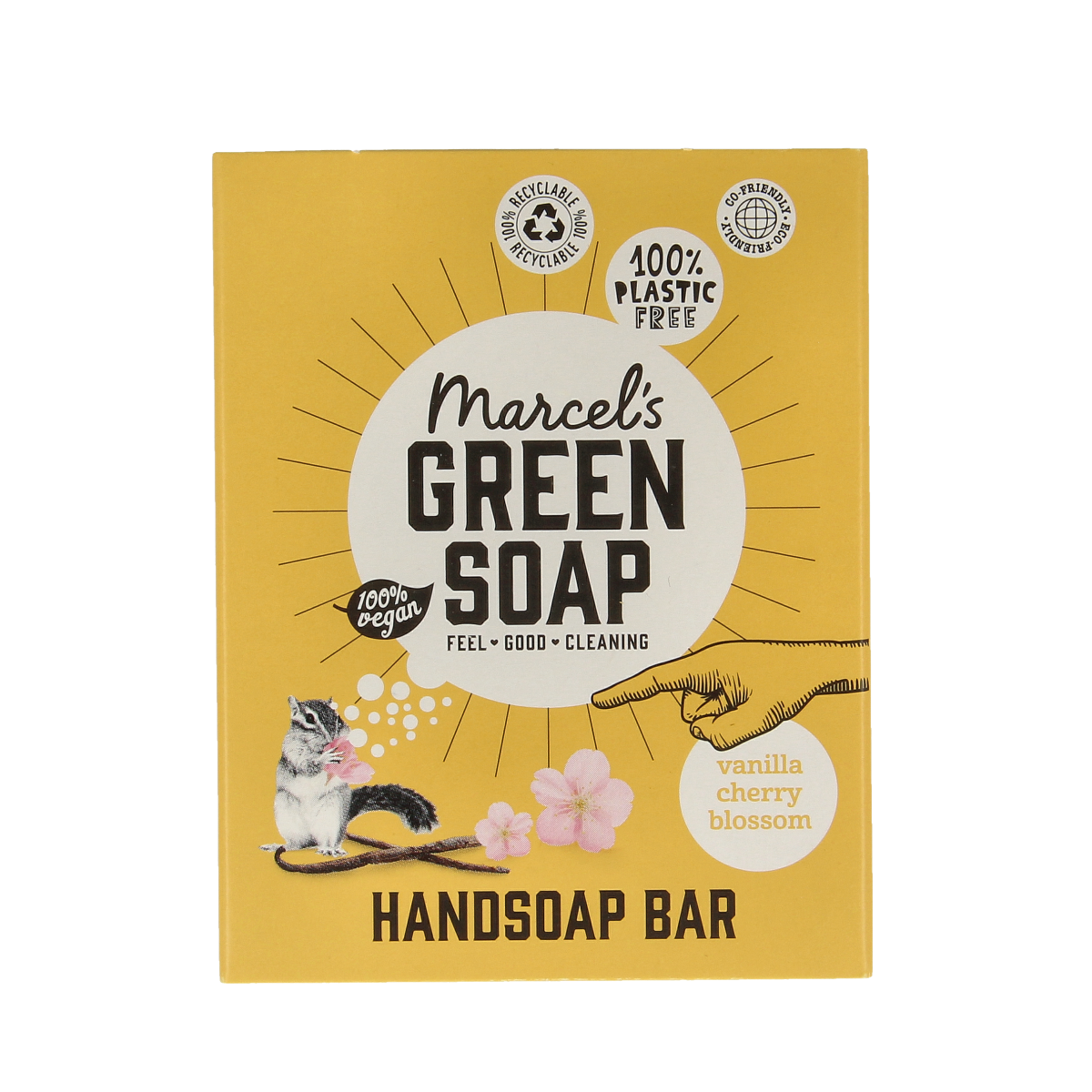 Marcel's Green Soap Handzeep bar vanille & kersenbloesem 90.00 Gram