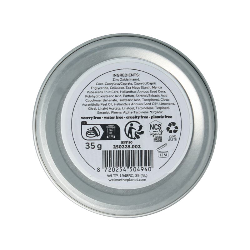 We Love The Planet Sunscreen balm vegan SPF50 35 Gram