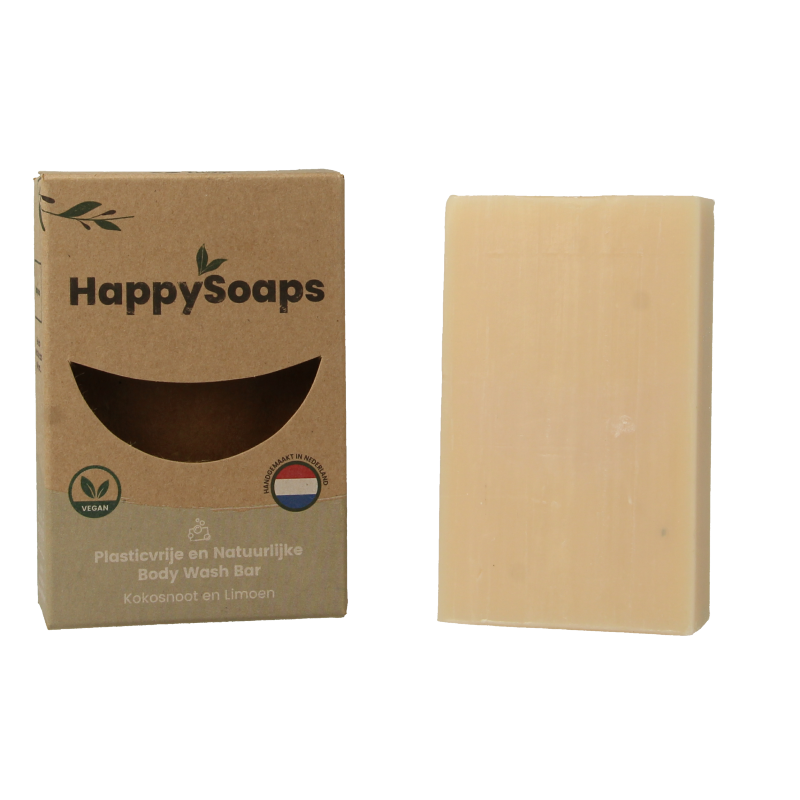 Happysoaps Body bar kokosnoot & limoen 100 Gram