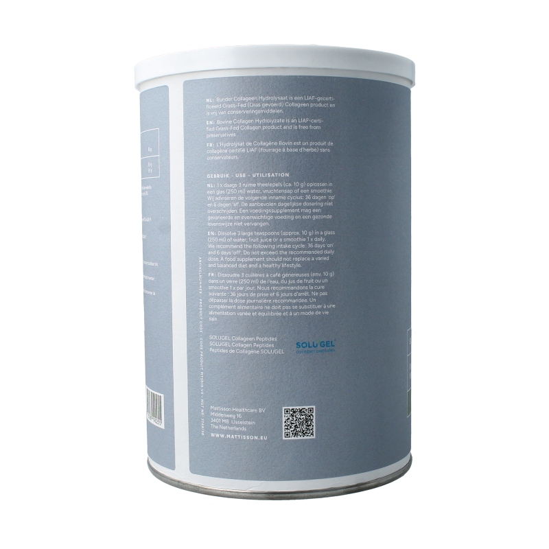 Mattisson Solugel runder collageen grass-fed/gras gevoerd 300 Gram