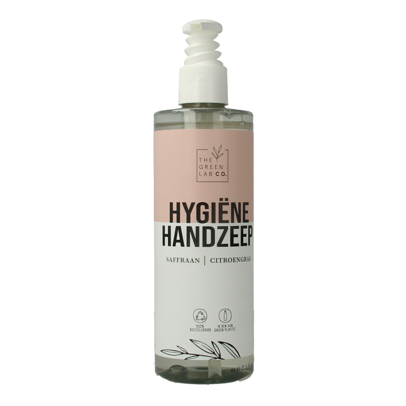 The Green Lab Co Handzeep vloeibaar saffraan & citroen met pomp 300 Milliliter