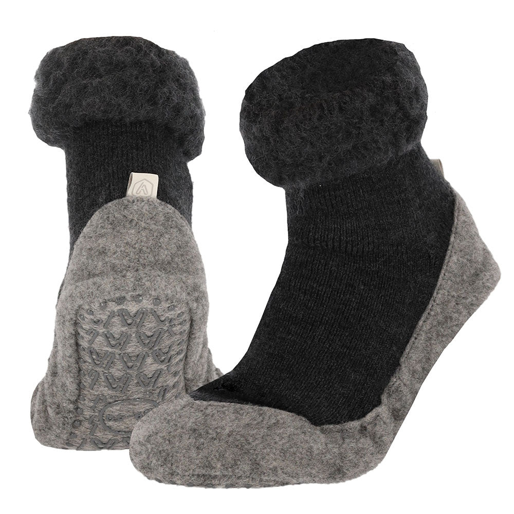 Apollo Huisslof wol anti-slip antraciet 41/42 1.00 Paar