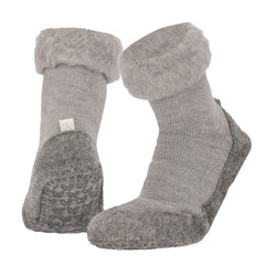Apollo Huisslof wol anti-slip grijs 45/46 1.00 Paar