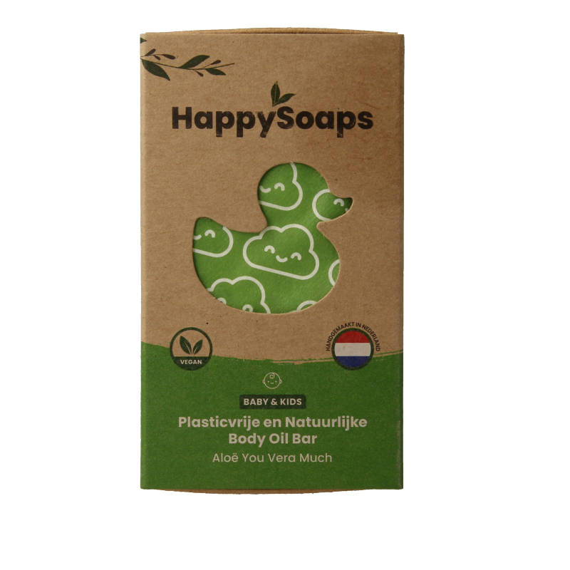 Happysoaps Baby & kids body oil bar aloe you very much 60 Gram