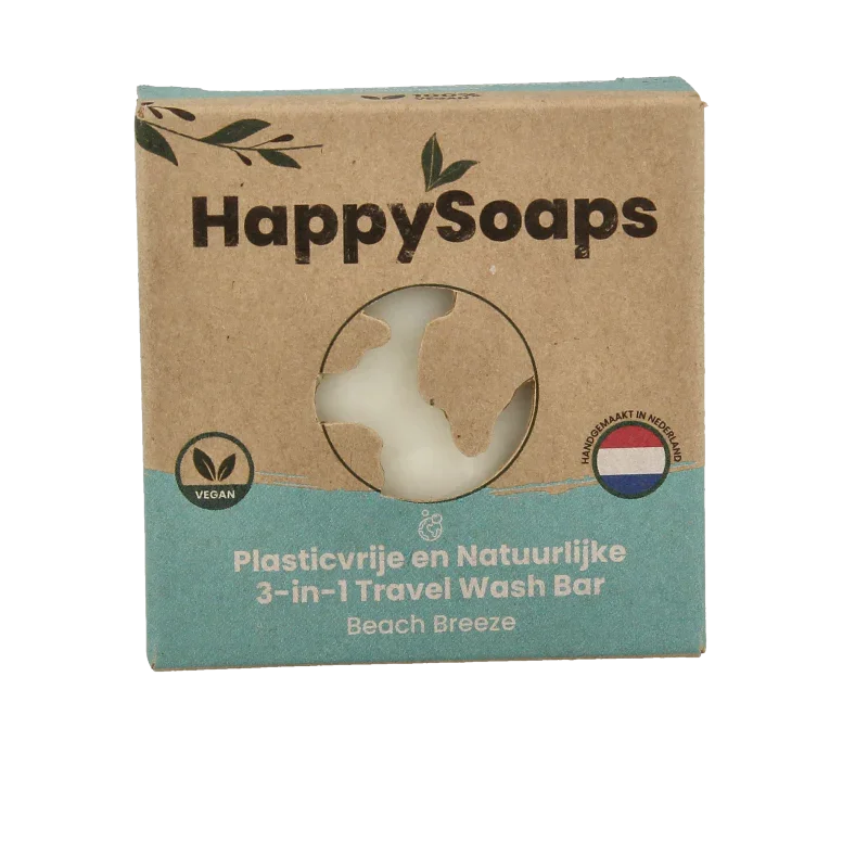 Happysoaps 3-in-1 Travel wash beach 40 Gram