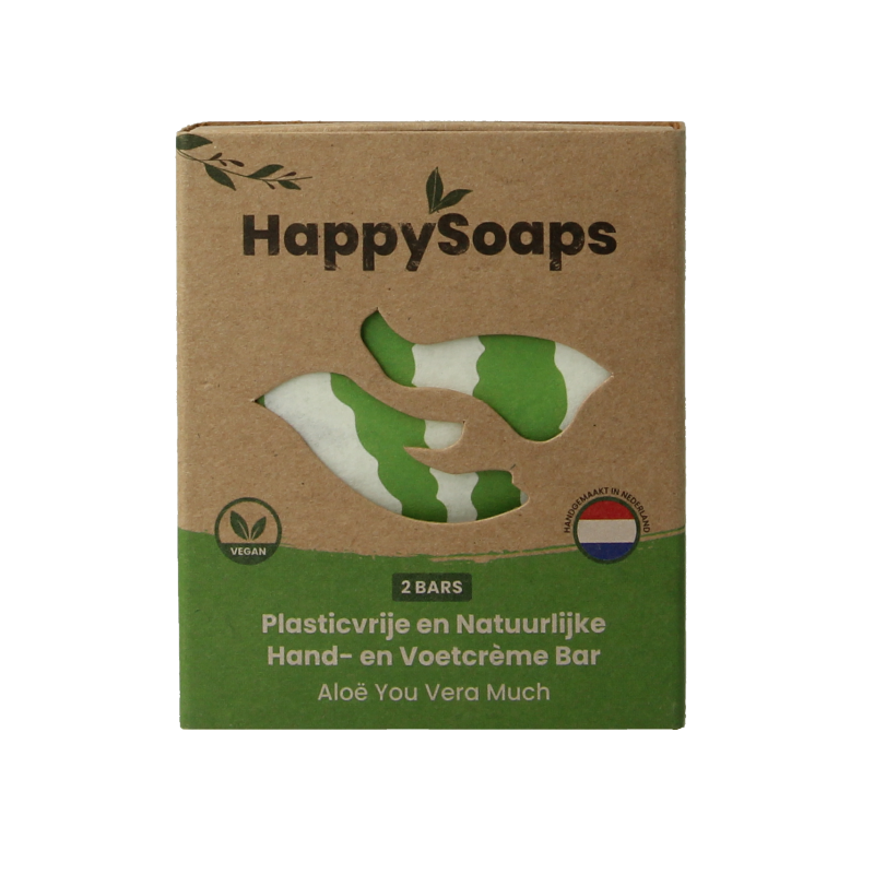 Happysoaps Hand & voetcreme bar aloe vera 40 Gram