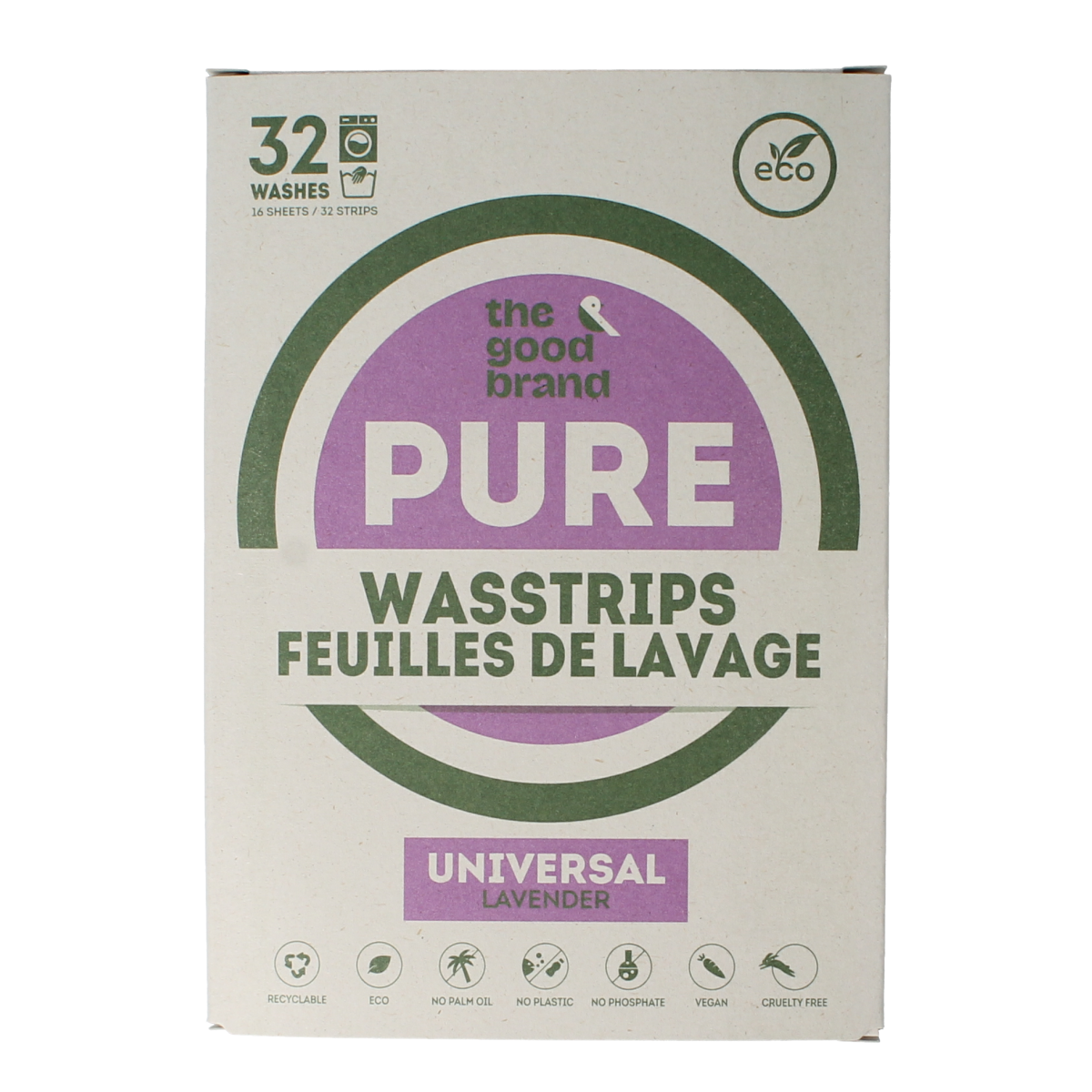 The Good Brand Wasstrips lavender 32.00 Stuks