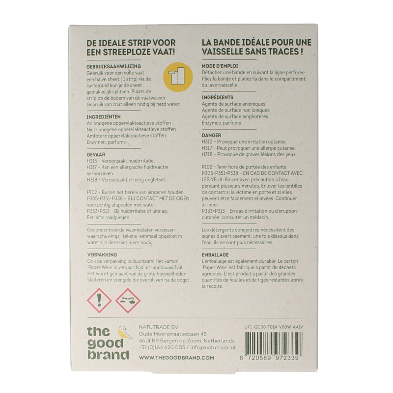 The Good Brand Vaatwasstrips lemon 32 Stuks