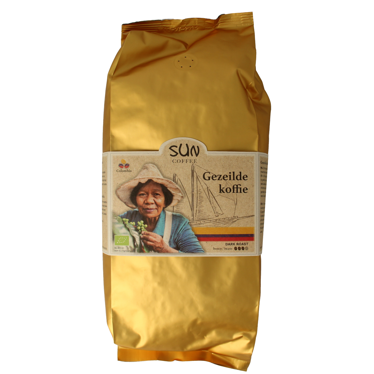 SUN Coffee Gezeilde koffiebonen dark roast bio 1.00 Kilogram