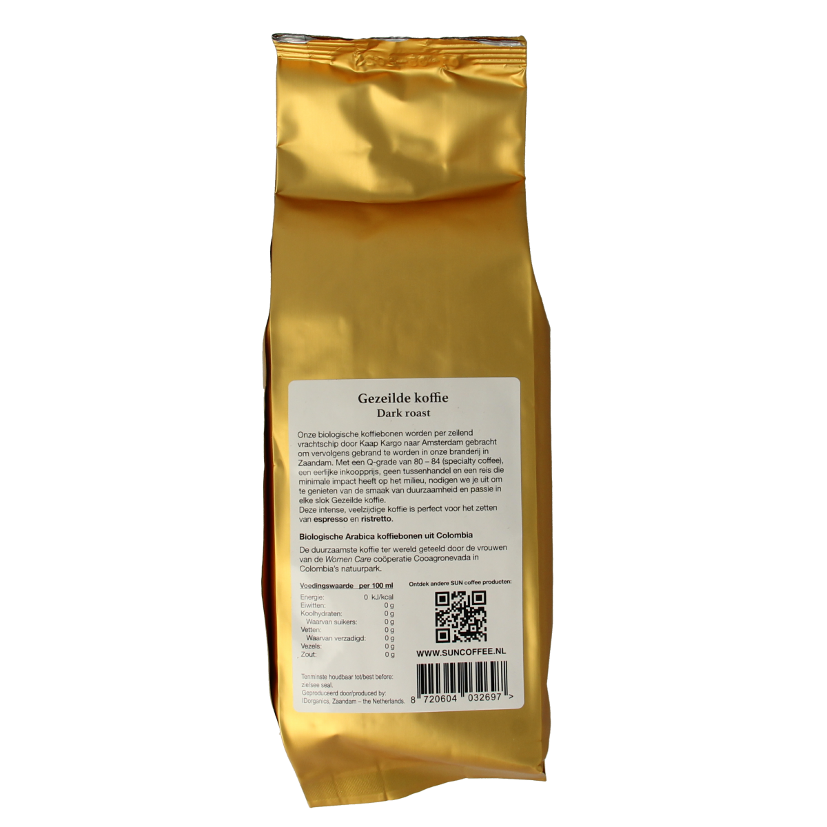 SUN Coffee Gezeilde koffiebonen dark roast bio 250.00 Gram