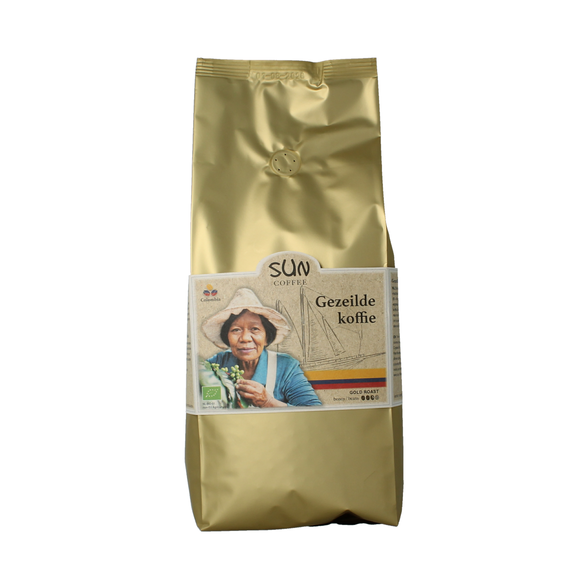 SUN Coffee Gezeilde koffiebonen gold roast bio 1.00 Kilogram