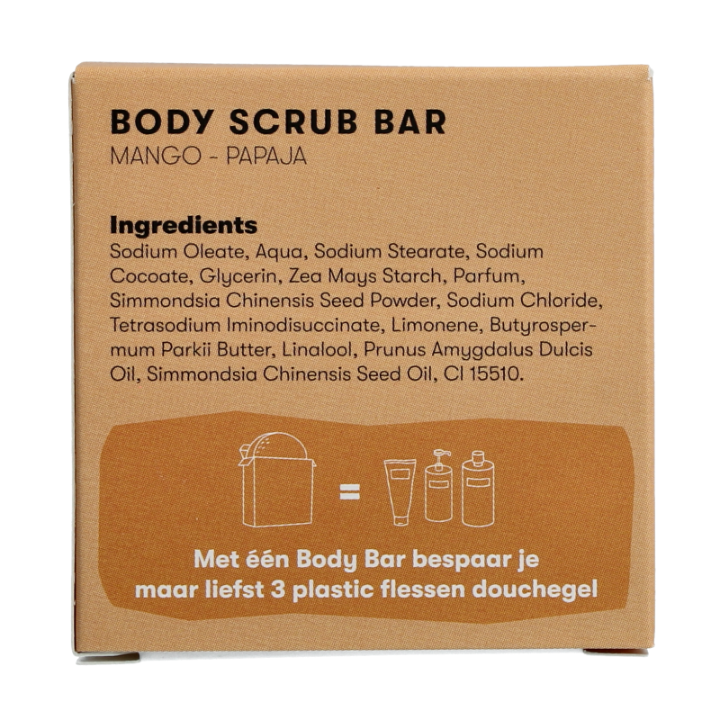 Shampoobars Body scrub bar mango & papaja 60 Gram