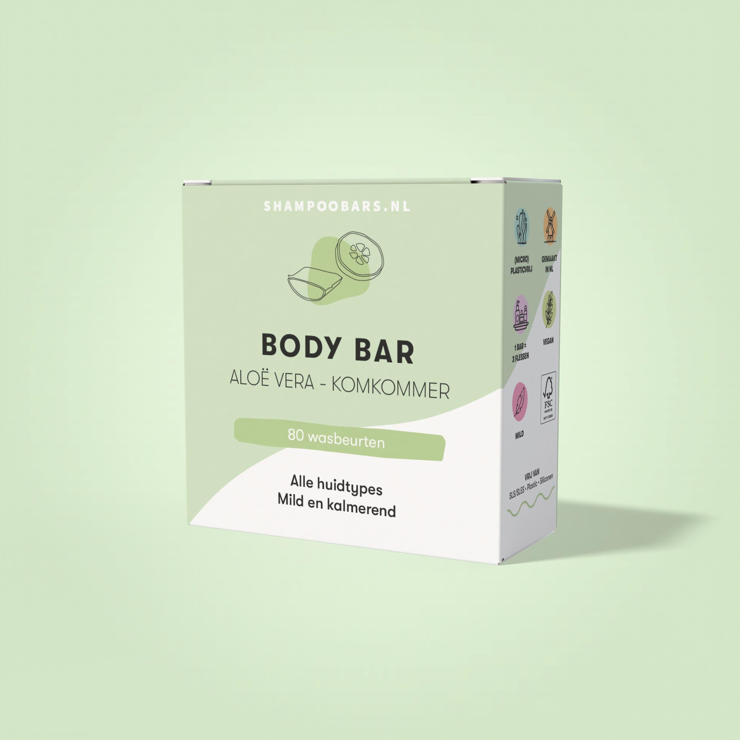 Shampoobars Body bar aloe vera & komkommer 60 Gram
