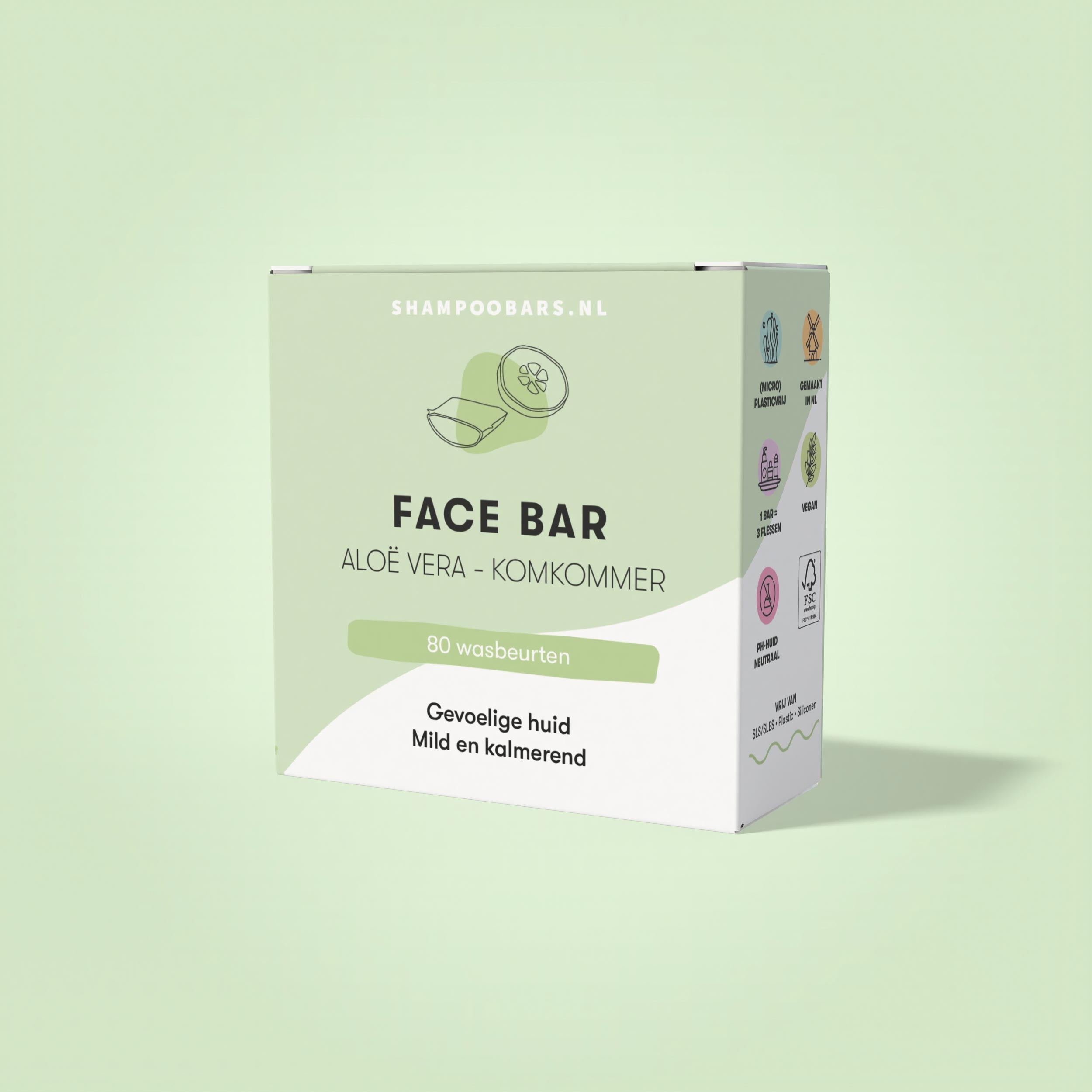 Shampoobars Face bar aloe vera & komkommer 60 Gram