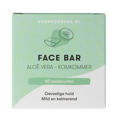 Shampoobars Face bar aloe vera & komkommer 60.00 Gram