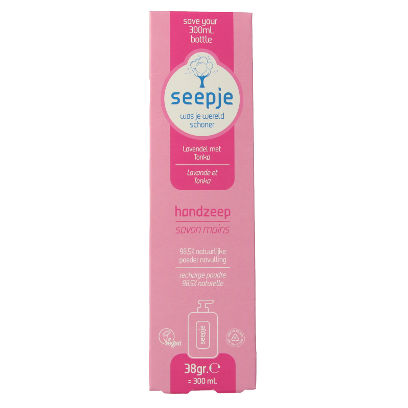 Seepje Handzeep lavendel & tonka navulling 38 Gram