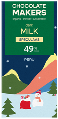 Chocolatemakers Kerstreep milky speculaas bio 80.00 Gram