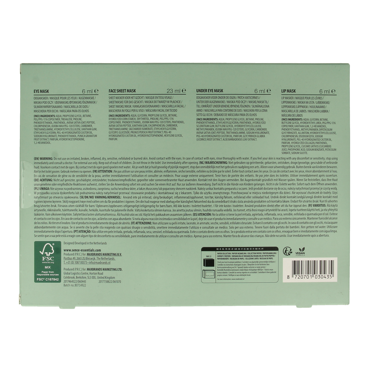 Sence Geschenkverpakking mask kit radiance boost  1.00 Stuks