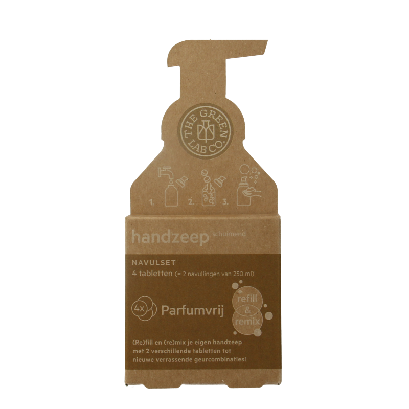 The Green Lab Co Handzeep navulset parfumvrij 4 Stuks