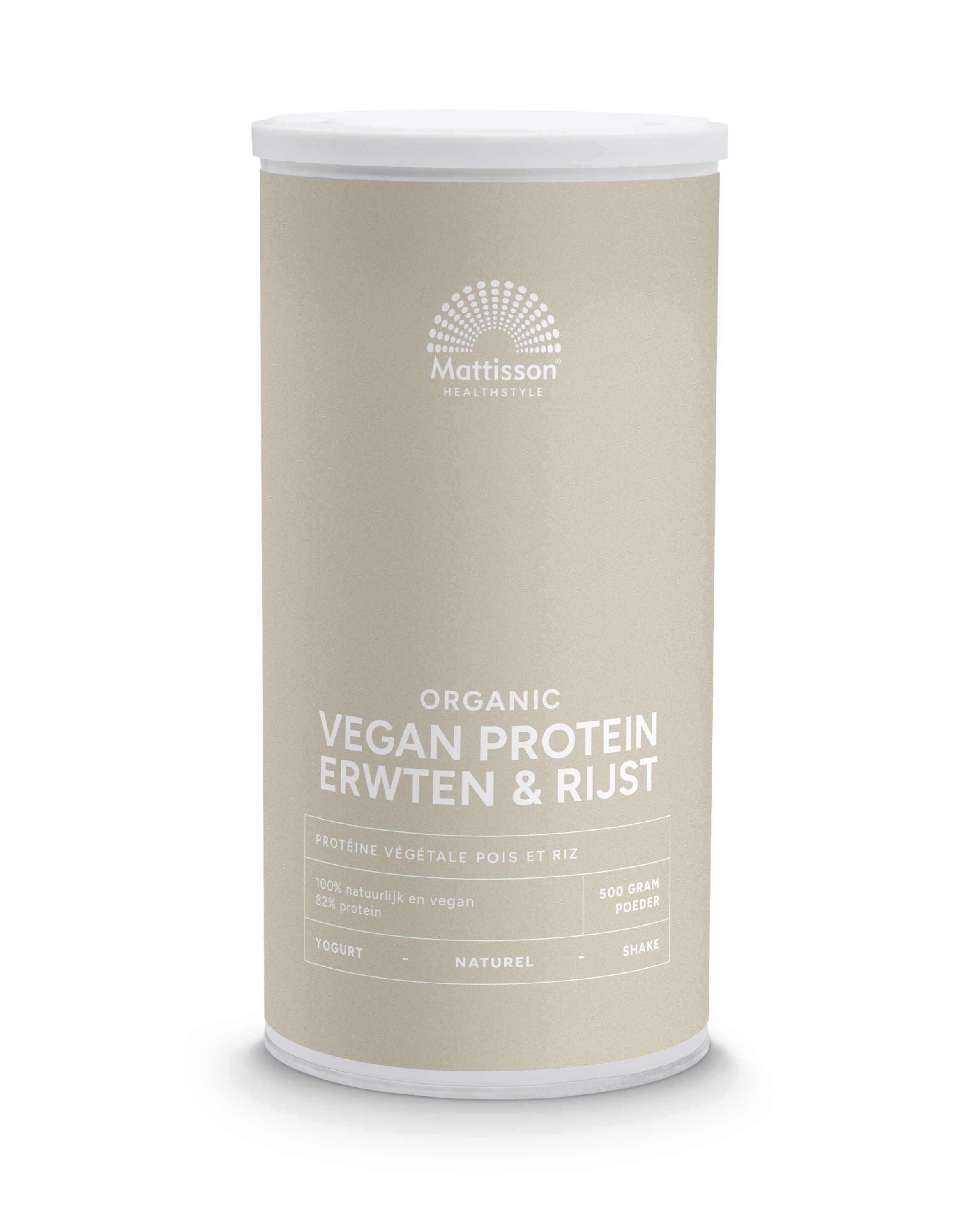 Mattisson Vegan protein erwten & rijst naturel bio 500.00 Gram