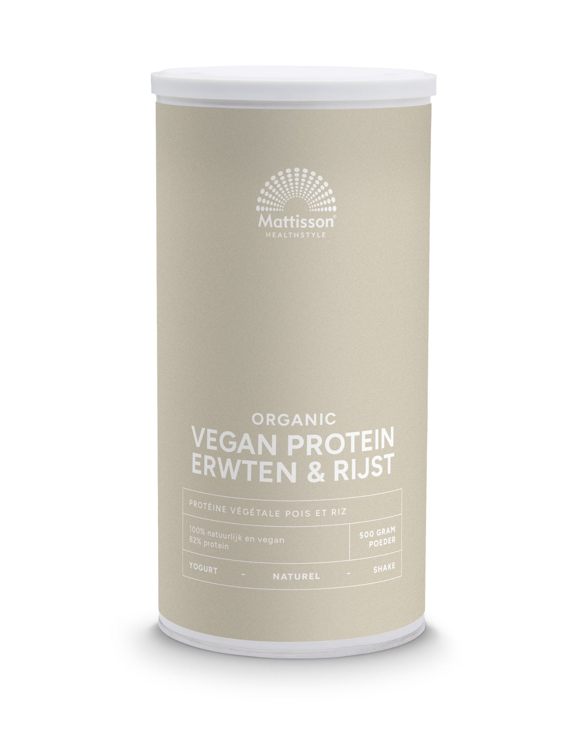 Mattisson Vegan protein erwten & rijst naturel bio 500 Gram